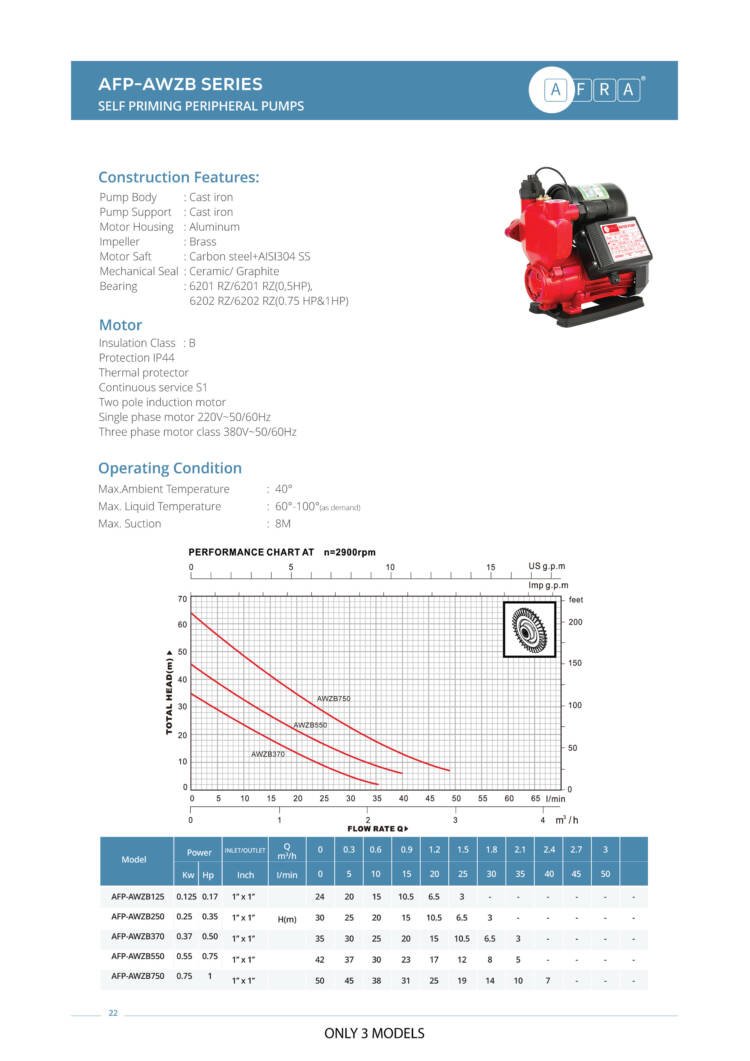 SELF PRIMING PERIPHERAL PUMPS AFP-AWZB SERIES - Image 2