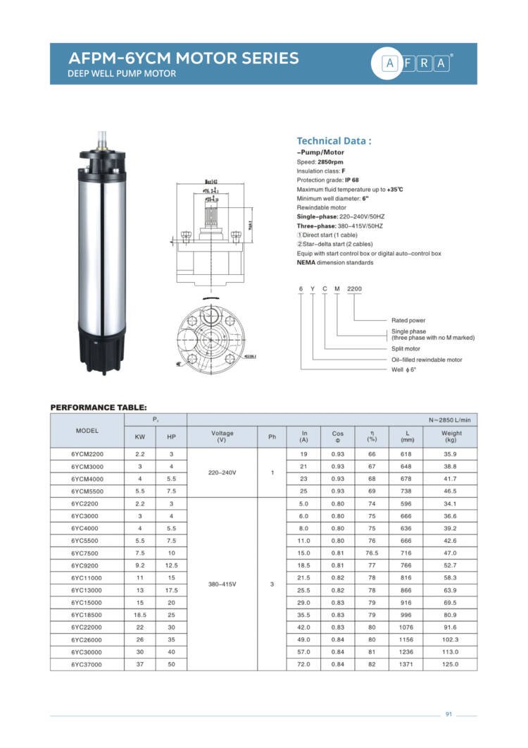 DEEP WELL PUMP AFPM - 6YCM - Image 2